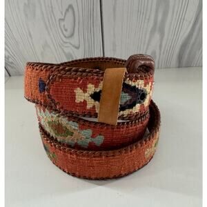 Artisan Woven Multicolored Aztec Style Womens Leather Belt Az 40